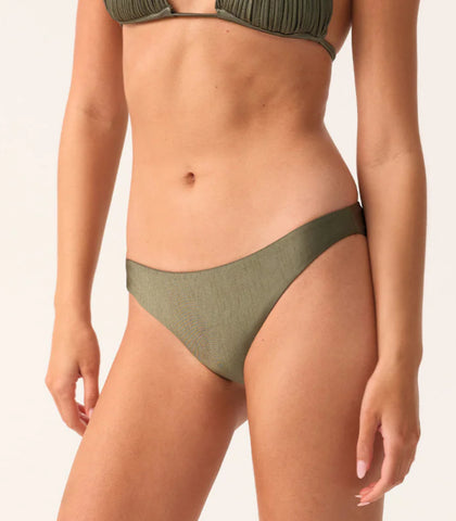 OLIVE BASIC RUCHED BOTTOM