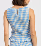 KIRELLE SMOCKED SET BLUE GINGHAM