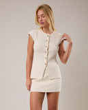 SAY YES CREAM SKIRT SET