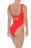 KEN HIGH LEG MONOKINI RED