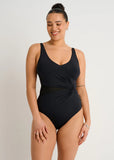 MESH PANEL ONE PIECE BLACK