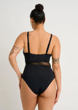 MESH PANEL ONE PIECE BLACK