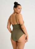 CAMI ONE PIECE WITH PLEATS DUSTY OLIVE