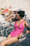 TEXTURED ONE PIECE WITH RING PEONY PINK