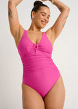 TEXTURED ONE PIECE WITH RING PEONY PINK