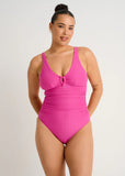 TEXTURED ONE PIECE WITH RING PEONY PINK