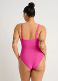 TEXTURED ONE PIECE WITH RING PEONY PINK