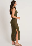 OPEN WORK CROCHET COVER UP MAXI DUSTY OLIVE