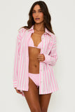 CASSIDY OVERSIZED TOP PINK STRIP