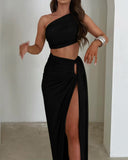 BACKLESS TWO PIECE SKIRT SET