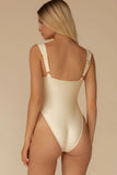 CREAM SILKIE PETAL VARIATION ONE PIECE