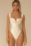 CREAM SILKIE PETAL VARIATION ONE PIECE
