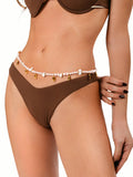PENNY CHEEKY BIKINI BOTTOM & BELLY CHAIN CACAO