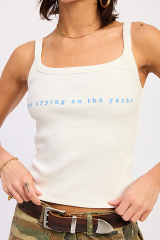 NO CRYING ON THE YACHT TANK