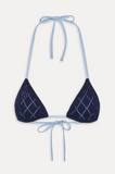 NICK TRIANGLE HALTER BIKINI TOP DIAMOND STITCH