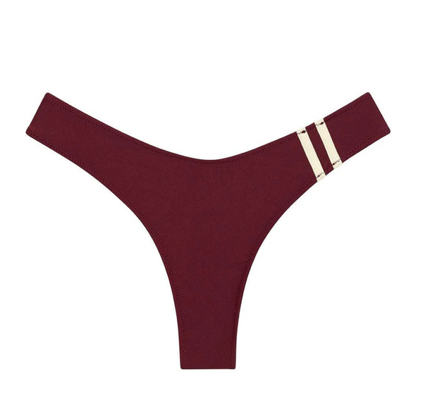 MAROON SPORTY LULU (ZIG-ZAG STITCH)  BIKINI BOTTOM