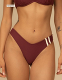 MAROON SPORTY LULU (ZIG-ZAG STITCH)  BIKINI BOTTOM