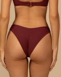 MAROON SPORTY LULU (ZIG-ZAG STITCH)  BIKINI BOTTOM