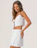 LENA TIE TOP WHITE SANDS