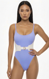 DANTE HIGH LEG ONE PIECE WHITE/BLUE