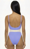 DANTE HIGH LEG ONE PIECE WHITE/BLUE
