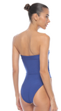 LEILA HIGH LEG ONE PIECE BLUE