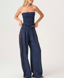 NAVY JACE LACE PANT