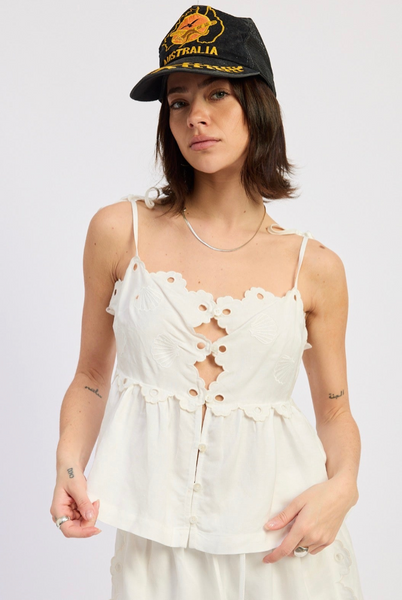 SHELLS OR HIGH WATER WHITE TOP