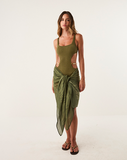 PRINTED SARONG DARK GREEN
