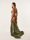 PRINTED SARONG DARK GREEN