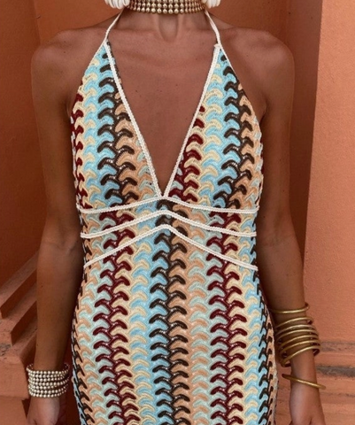 WAVE CROCHET MAXI DRESS