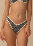 BLACK & WHITE GINGHAM LULU BIKINI BOTTOM