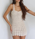 PEARL SHELL CROCHET MINI DRESS