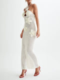 FLORAL LACE-UP BODYCON BEACH DRESS