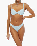 FULL COVERAGE CREP KNIT UNDERWIRE TOP COTTAGE BLUE